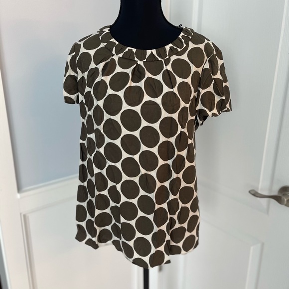 Boden Tops - Boden Olive Green and Cream  Blouse